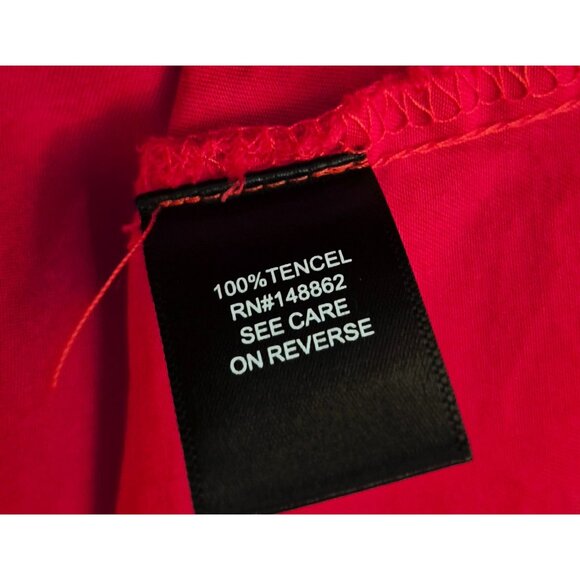 Torrid Red Tencel Blend Boxy Dolman Sleeve Button Front Tunic Top Size 2X EUC - Picture 8 of 8